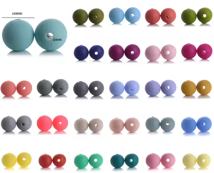 12MM Round Silicone Beads