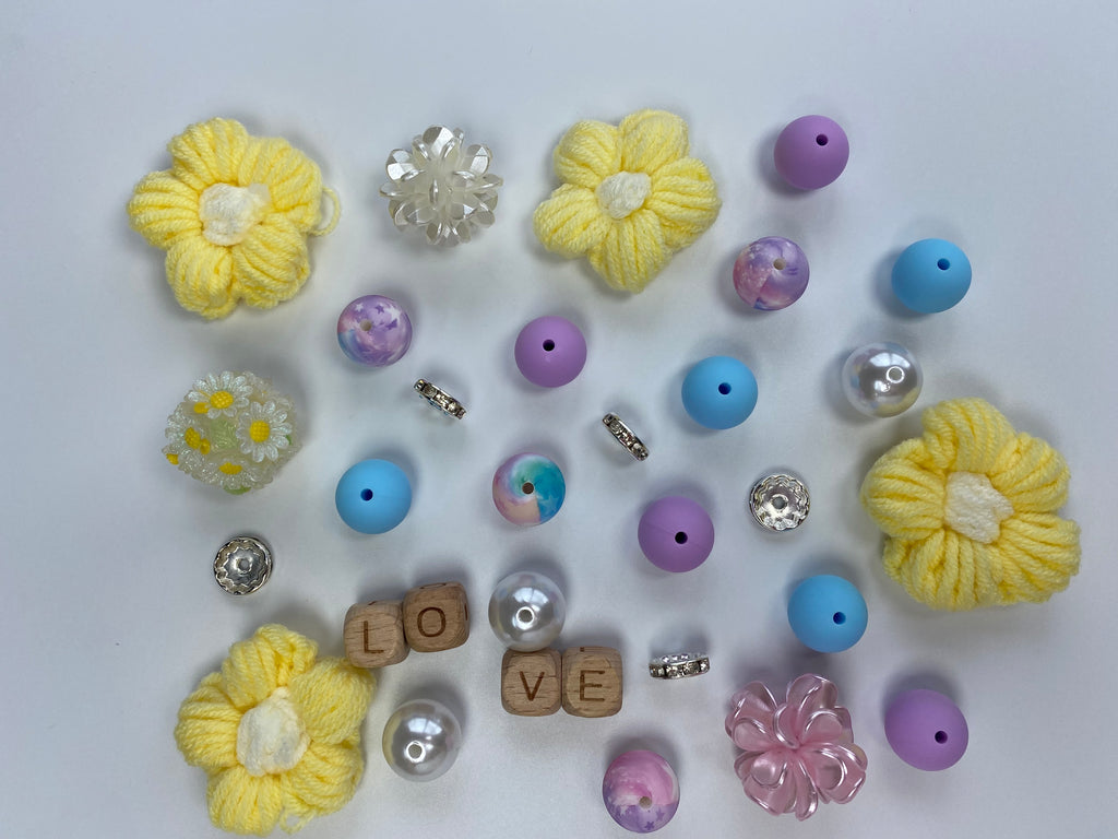 Silicone Beads Focals Bulk Kits- D7-Flower-03 Silicone Focal Beads Set - JCFlow Beads