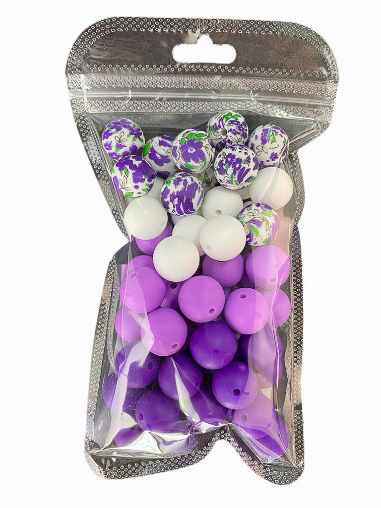 Silicone beads 15mm*50, printed beads 15mm*10. Used to make pens, bracelets, lanyards, necklaces, key chains, school bag pendants, friendship gifts and other crafts.