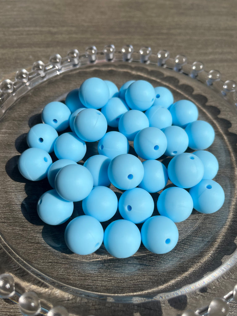 15mm Beads Solid Color Round Silicone Beads pack - JCFlow Beads