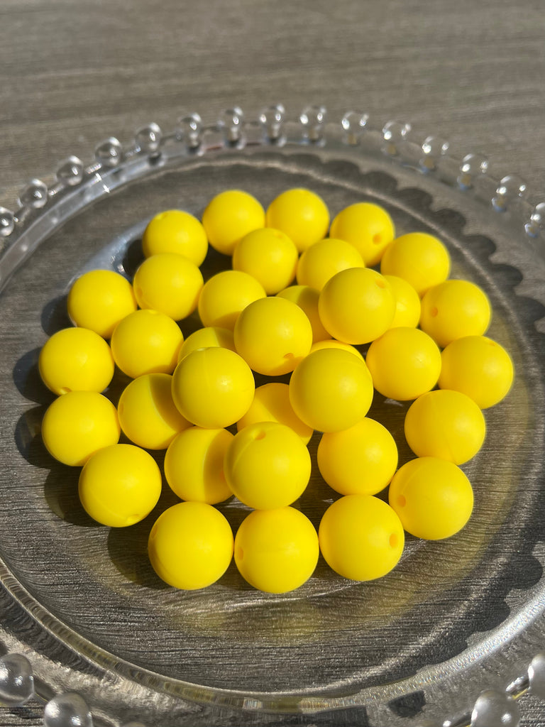 15mm Beads Solid Color Round Silicone Beads pack - JCFlow Beads