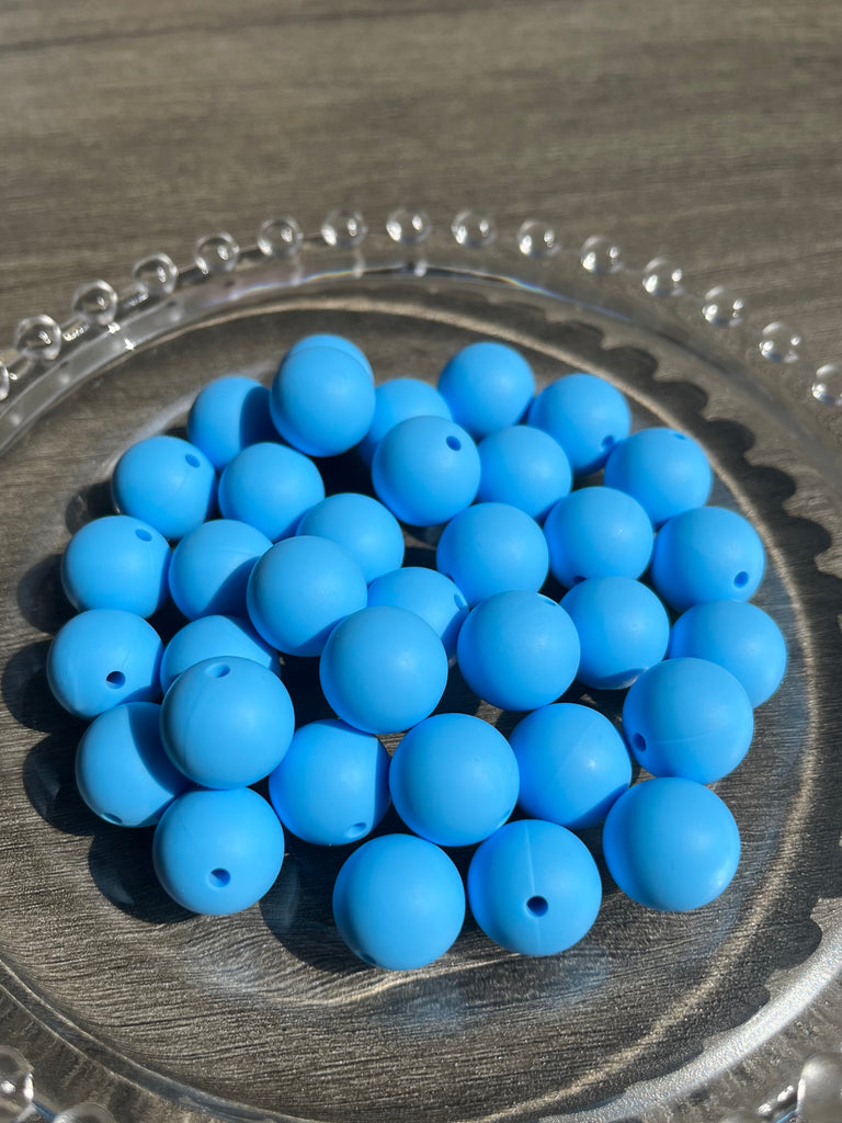 15mm Beads Solid Color Round Silicone Beads pack - JCFlow Beads