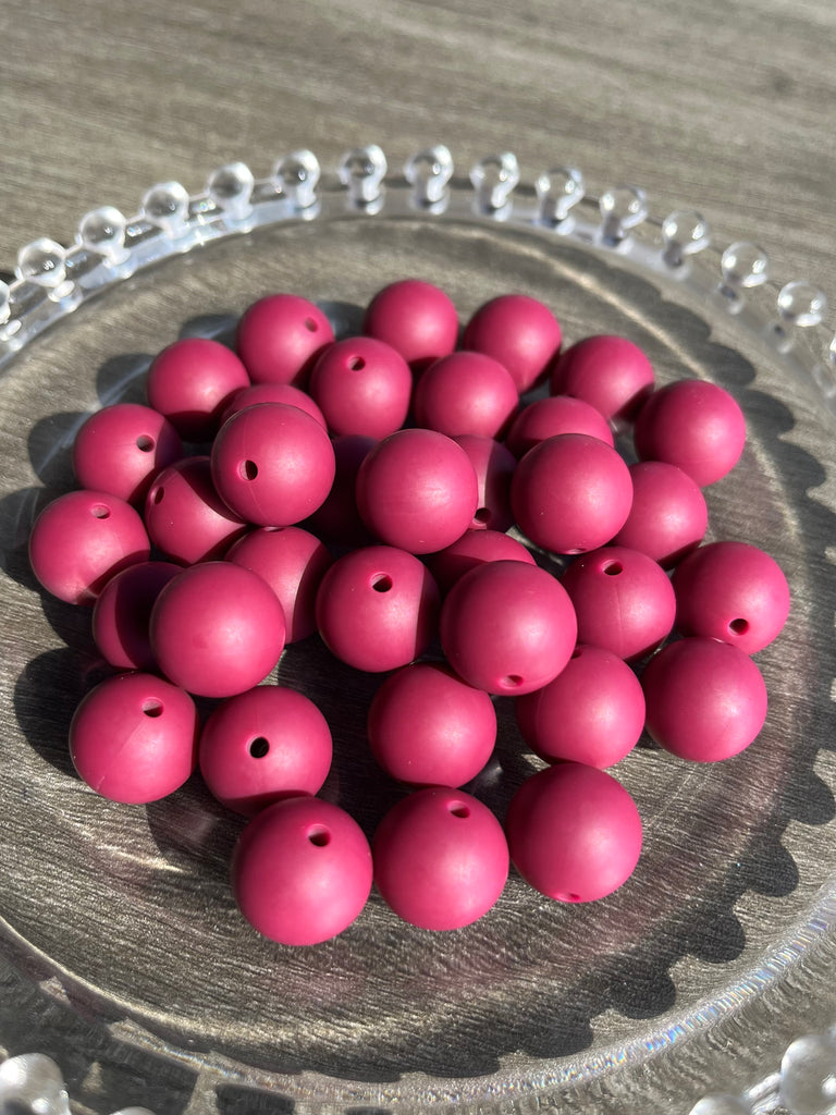 15mm Beads Solid Color Round Silicone Beads pack - JCFlow Beads