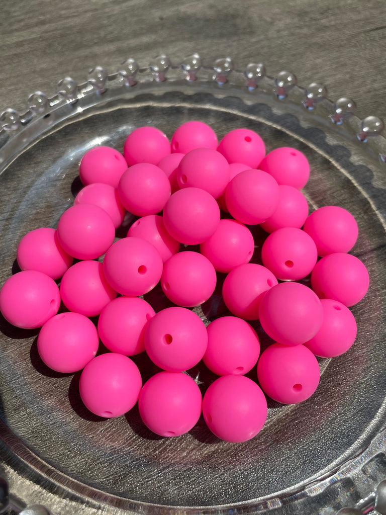 15mm Beads Solid Color Round Silicone Beads pack - JCFlow Beads