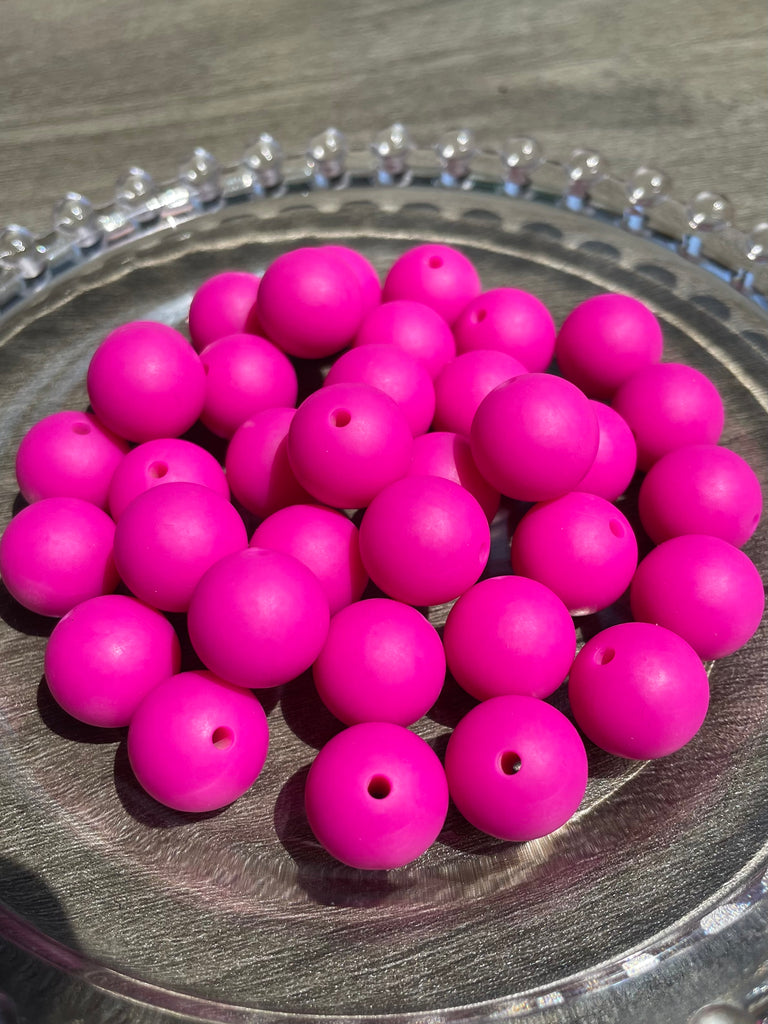 15mm Beads Solid Color Round Silicone Beads pack - JCFlow Beads