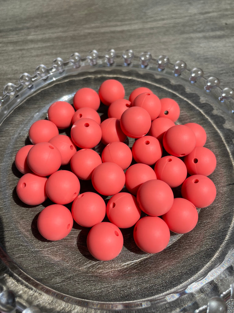 15mm Beads Solid Color Round Silicone Beads pack - JCFlow Beads