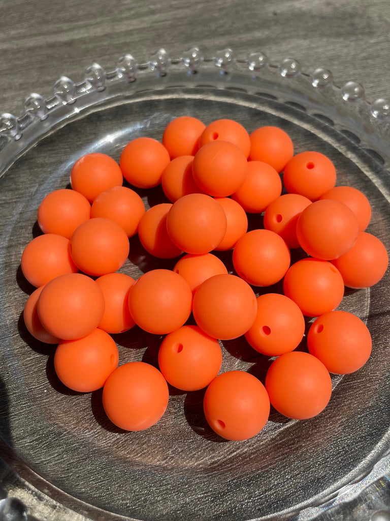 15mm Beads Solid Color Round Silicone Beads pack - JCFlow Beads