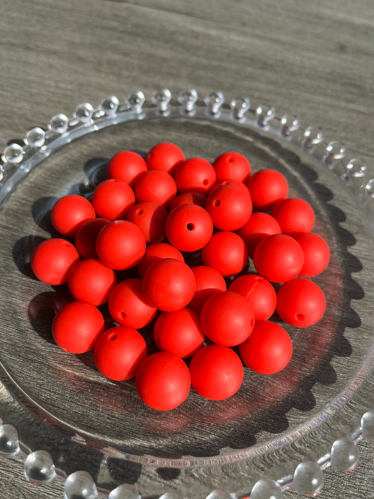 15mm Beads Solid Color Round Silicone Beads pack - JCFlow Beads
