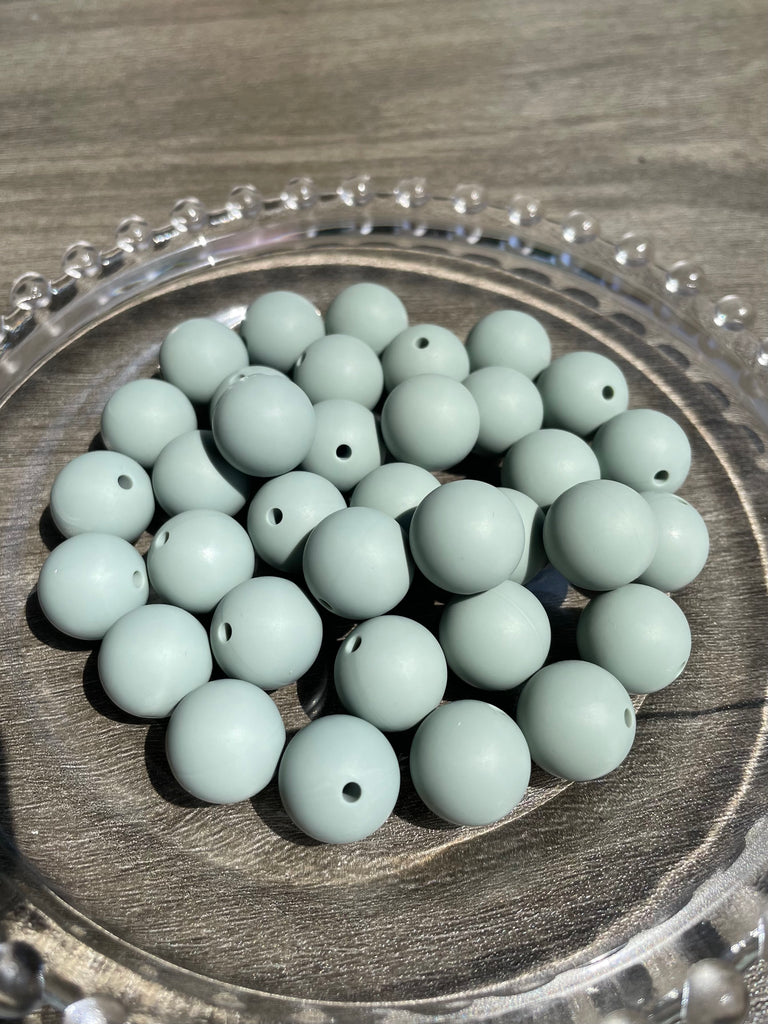 15mm Beige Beads Solid Color Round Silicone Beads pack-jcflowbeads.com
