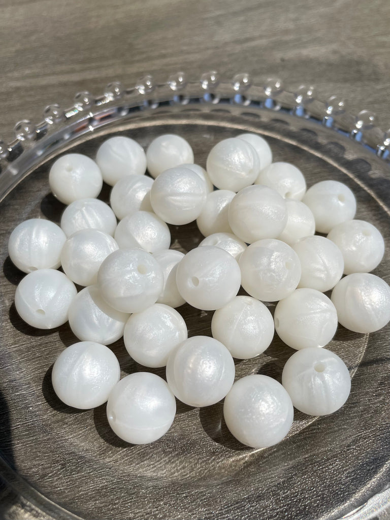 15mm white Beads Solid Color Round Silicone Beads pack-jcflowbeads.com