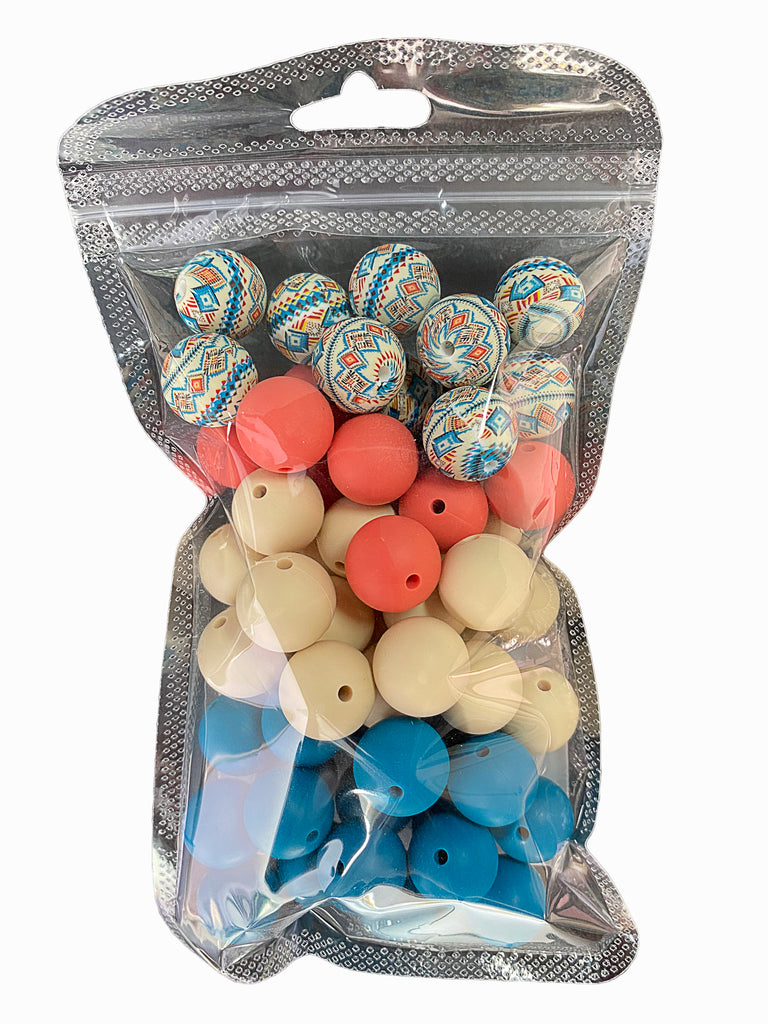 Silicone beads 15mm*50, printed beads 15mm*10. Used to make pens, bracelets, lanyards, necklaces, key chains, school bag pendants, friendship gifts and other crafts.