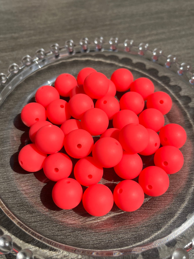 15mm Beads Solid Color Round Silicone Beads pack - JCFlow Beads