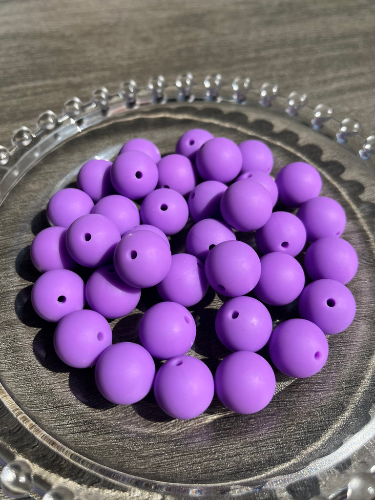 15mm Beads Solid Color Round Silicone Beads pack - JCFlow Beads