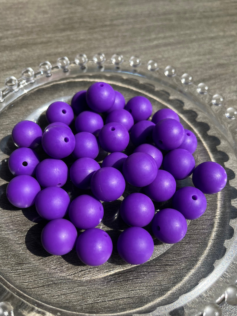 15mm Beads Solid Color Round Silicone Beads pack - JCFlow Beads