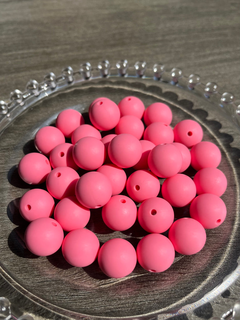 15mm Beads Solid Color Round Silicone Beads pack - JCFlow Beads