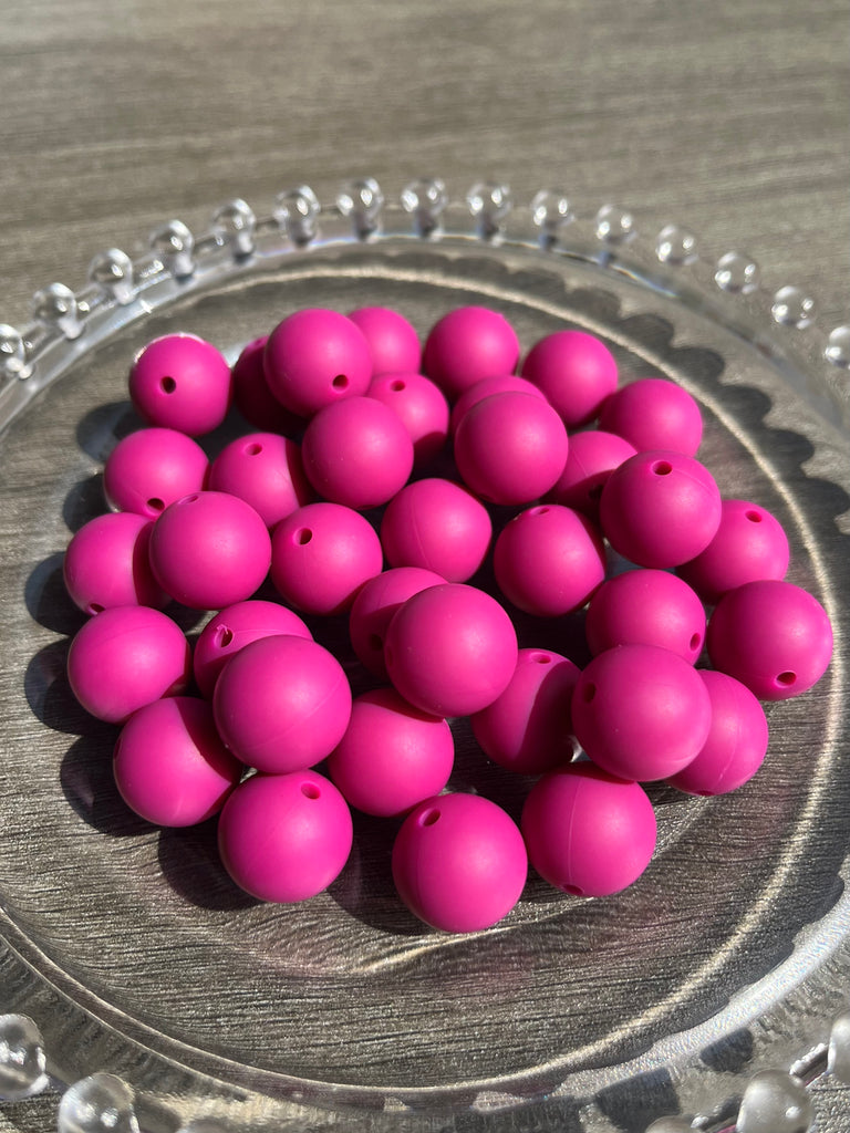 15mm Beads Solid Color Round Silicone Beads pack - JCFlow Beads