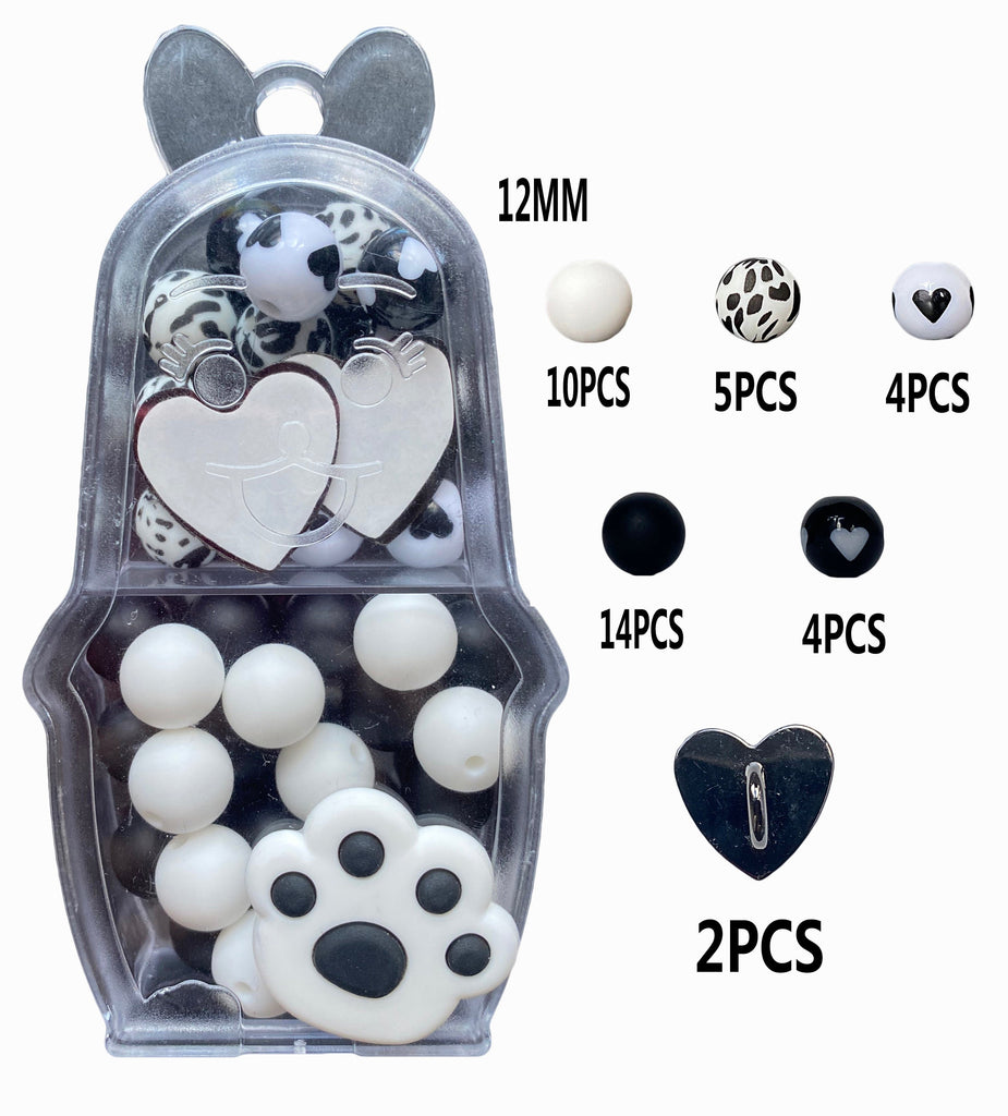 Silicone Beads Mixed Dog Paw Box Set-B5-KIT-01 - JCFlow Beads