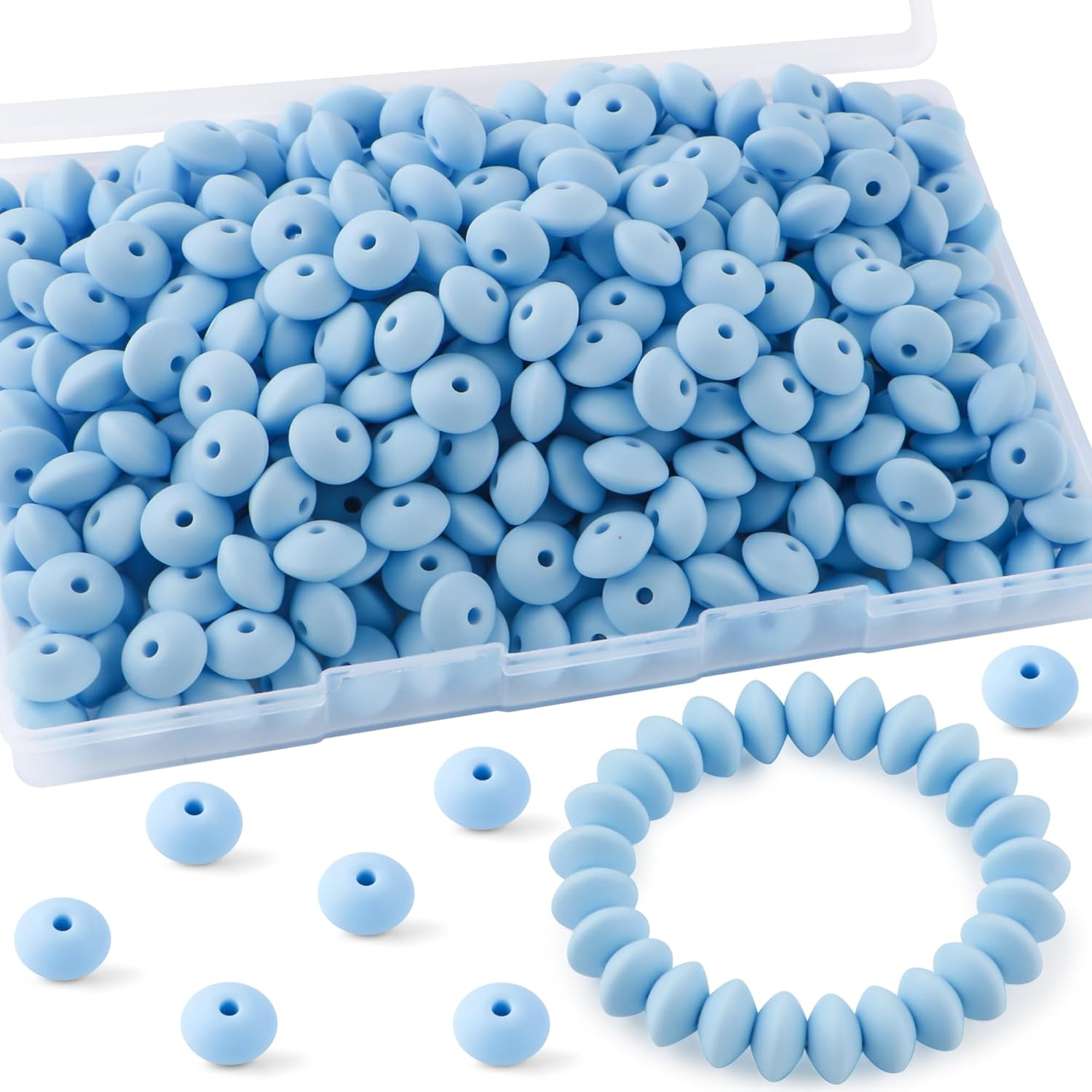 Silicone Beads For Pens 50pcs 14mm Silicone Abacus Lentil Beads