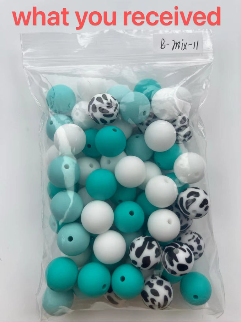 B-MIX-11 Silicone Beads Bulk Beads Mix Combo 15mm Each - JCFlow Beads