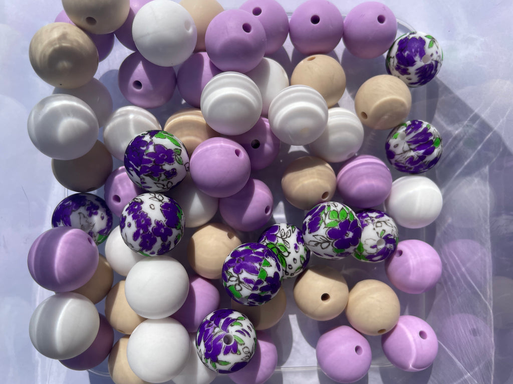 B-MIX-09 Silicone Beads Bulk Beads Mix Combo 15mm Each - JCFlow Beads